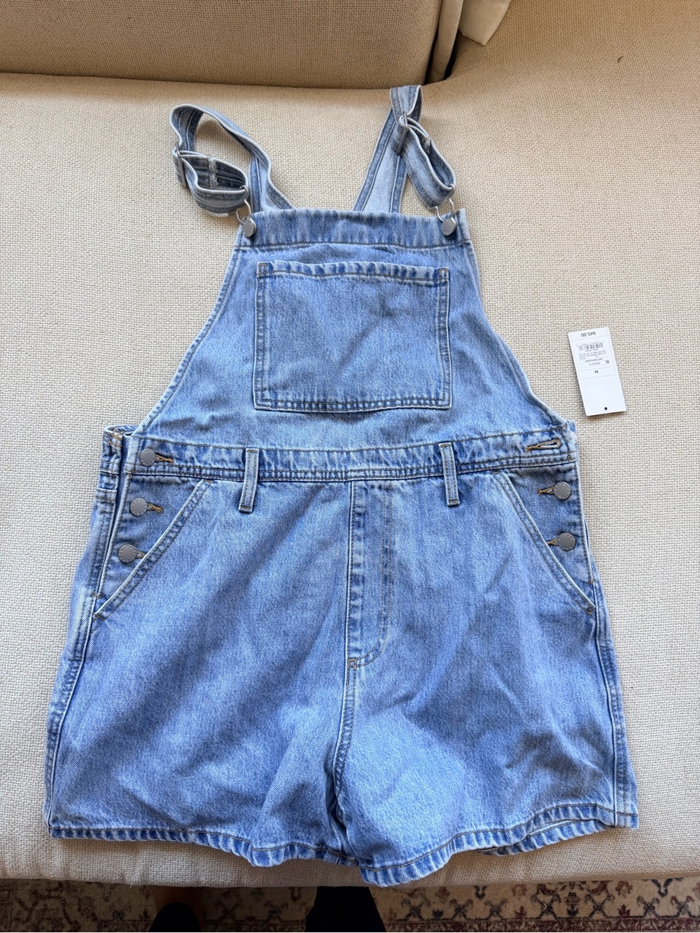 Parke Light Blue Denim Short Overalls